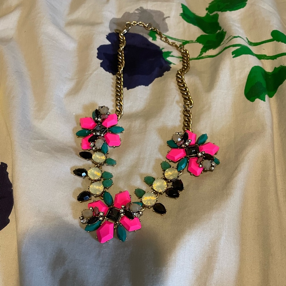 Jcrew pink and blue necklace